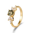 European and American diamondset zircon emerald gold color ring jewelrypicture16